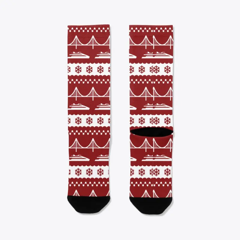 Red Ferry Holiday Socks 